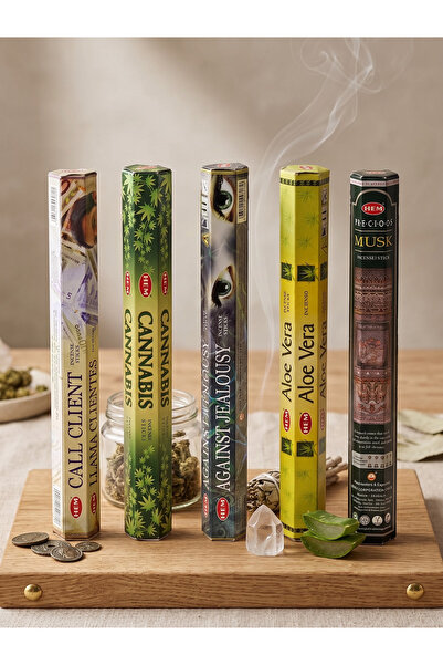 Hem Tütsü 5 Paket (100 adet) 5 Farklı Aroma Kokulu Çubuk Tütsü