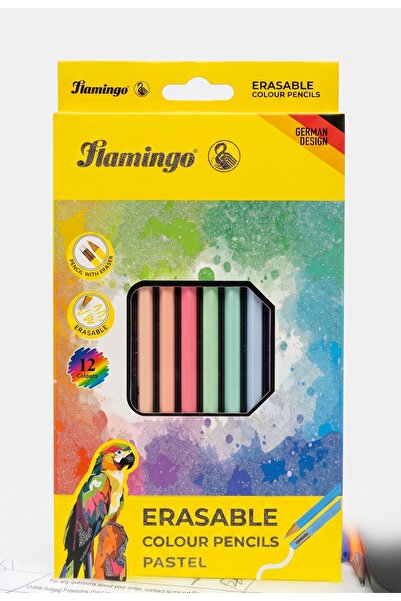 Flamingo Erasable Colour Pencils Pastel | Pack of 12 Pieces