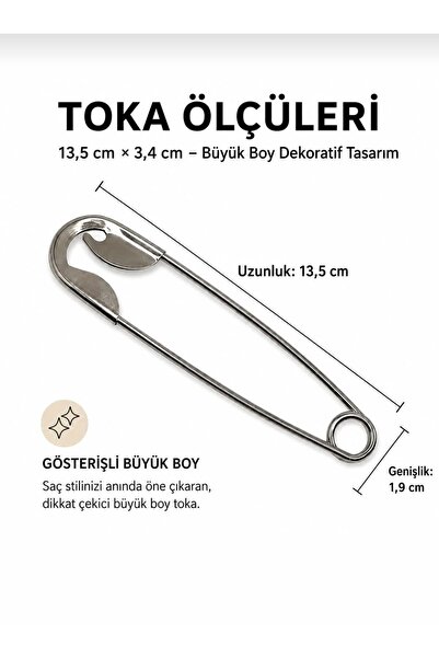 GÜLPEŞE BÜYÜK BOY ÇENGELLİ İĞNE SAÇ TOPUZ TOKASI