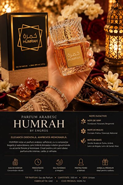 Humrah Parfum Arabesc 100 ml – Eau de Parfum Unisex | Oriental, Dulce, Condim...