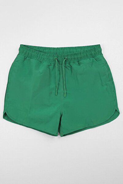 MARKAPIA Men's Green Mesh Swim Shorts with Pockets