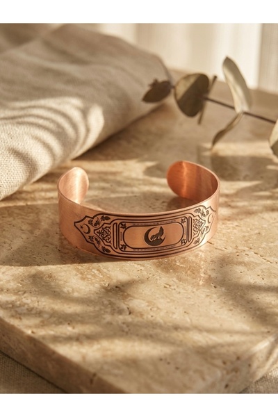 Meneva Aksesuar Special Design Adjustable Pure Copper Bracelet with Moon Star...
