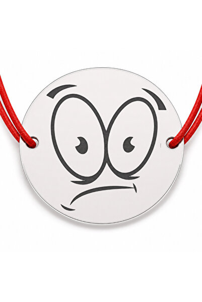 Simoshop Brățară argint 925 cu bănuț emoji, șnur reglabil — cadou simbolic