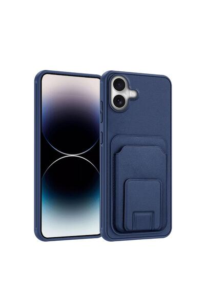 Pro Aksesuar Apple iPhone 16 Compatible Case with Stand and Card Holder Silic...