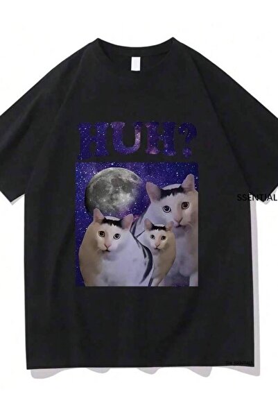 k222 Kawaii Huh Meme Cat T Funny Men/Women Tshirt Unisex Clothing Retro Summe...