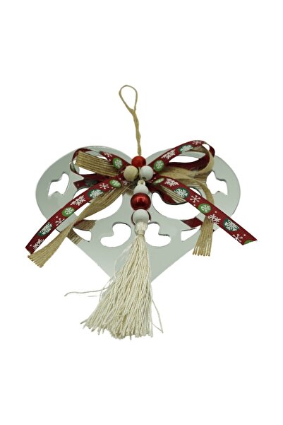 Rao Ornament Brad, Inima, Argintiu, Lucios, 14*26cm, Acril, Interior/ Exterior