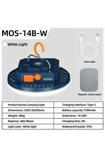Choice MOS-14-B-White MOSLIGHTING Camping Light Rechargeable Lantern Portable...