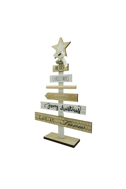 Rao Decoratiune Masa Decorata, Mesaje Craciun, Crem-alb, din Lemn, 22.5 Cm X ...