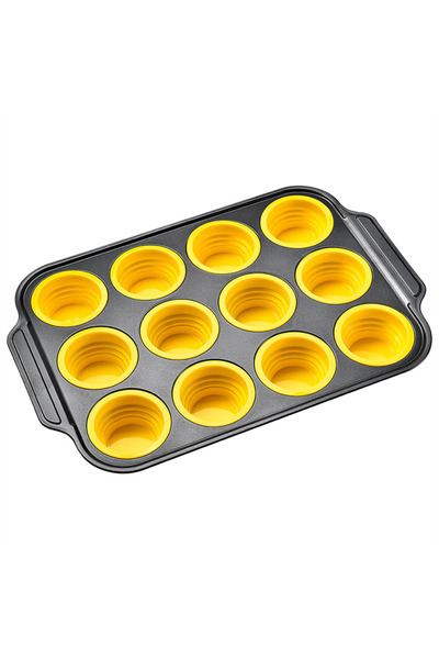 STARSTAR Silicone muffin pan with metal frame, can also be used as a pancake ...