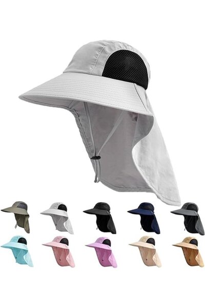 STARSTAR Sun hat with neck shield - UPF 50+ UV protection - Wide brim, suitab...