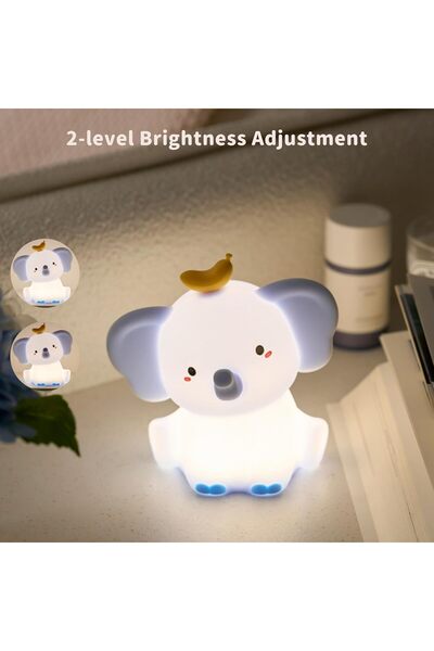 STARSTAR Cute LED elephant night light - super soft silicone USB Recharge bed...