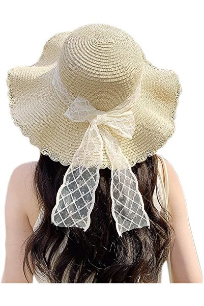 STARSTAR Women's breathable summer straw hat, foldable, UV-protective, wide b...