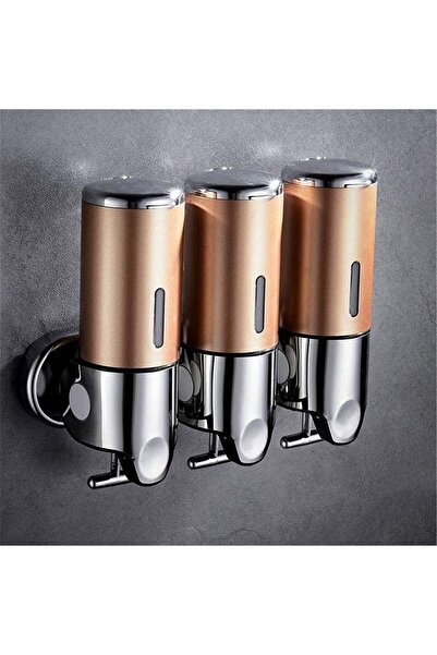 STARSTAR Manual three-compartment wall-mounted soap dispenser, no drilling re...