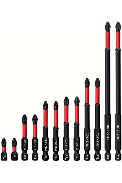 STARSTAR 12-Piece Magnetic Anti-Slip Drill Bit Set, S2 Steel Phillips and Imp...