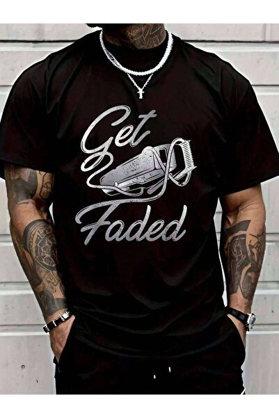 21JNRY Men's Shop Pattern-Shirt | Retro Barber Cape Get FadeD Design, Soft Br...