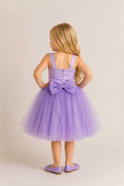 modabesta Girl's Tulle Bow Special Occasion Graduation and Birthday Dress