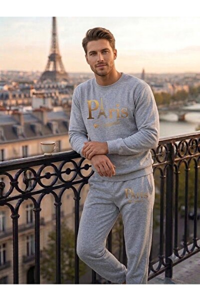 WOODROFFE Unisex Paris Romantic Printed Crew Neck Tracksuit Set Oversize (Lov...