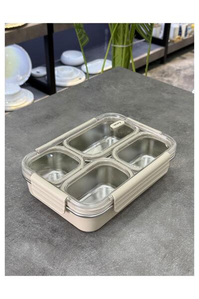 Doğudeko Steelock Steel Compartmentalized Storage Container for Breakfast