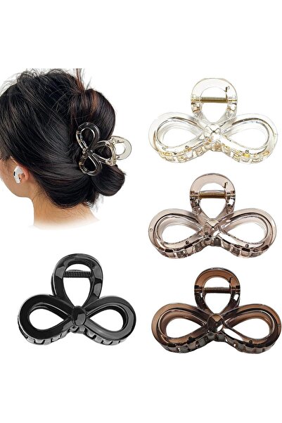 STARSTAR Four-piece set of 6cm glossy non-slip hair clips, suitable for women...