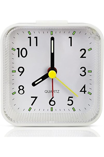 STARSTAR Small Analog Travel Alarm Clock, Battery-Powered Desktop Stand, Quie...