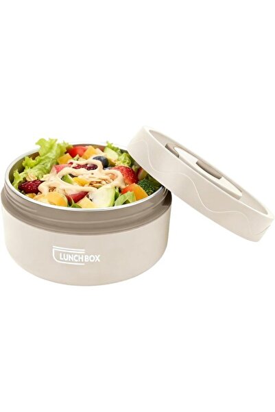 STARSTAR 420ml Double-Layer Insulated Stainless Steel Round Lunch Pot (Beige)