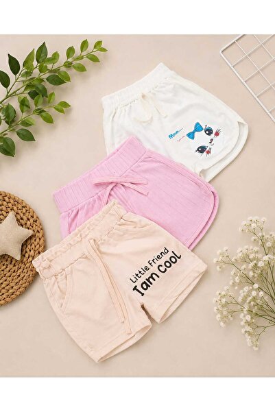 Beyge Giyim Girl's 3-Piece Shorts Set