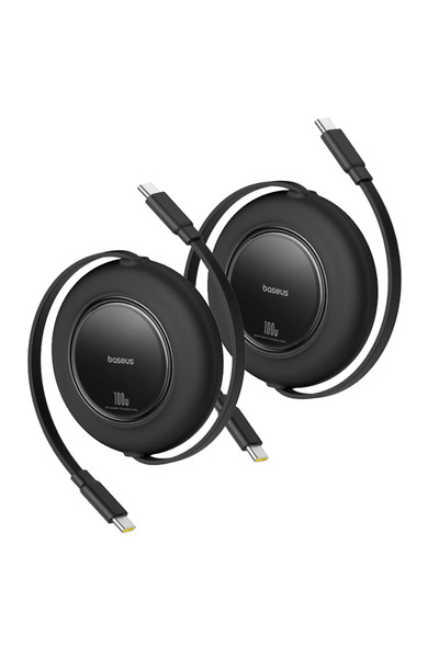 Baseus Cablu spiralat USB-C 100W la USB-C 2M, 2 bucăți, pentru Lightning, pen...