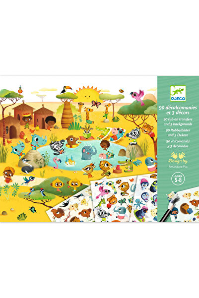 djeco Creative game with stickers Savanna, desert and North Pole,
