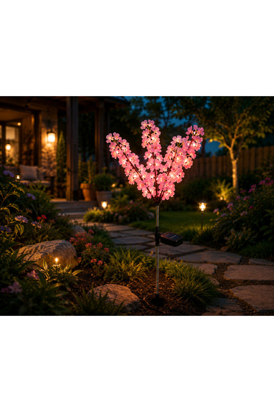 EMATTEIRO Lampă Solară Decorativă Floare de Cireș, 70 cm, Multicolor, IP44, C...