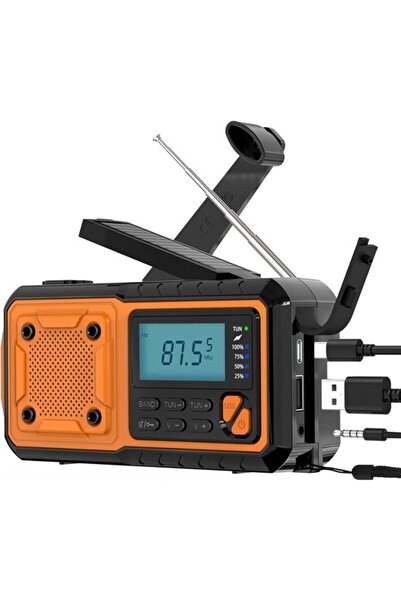 STARSTAR Emergency solar radio, 4000mAh battery survival receiver with flashl...