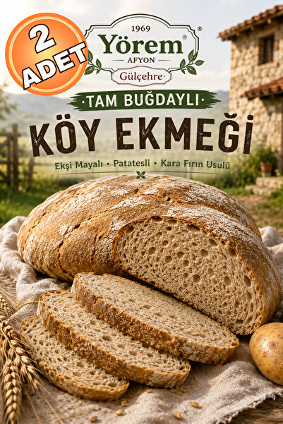 Gülçehre Afyon Yöresinden Kara Fırın Usulü Hakiki Ekşi Mayalı Patatesli Tam B...