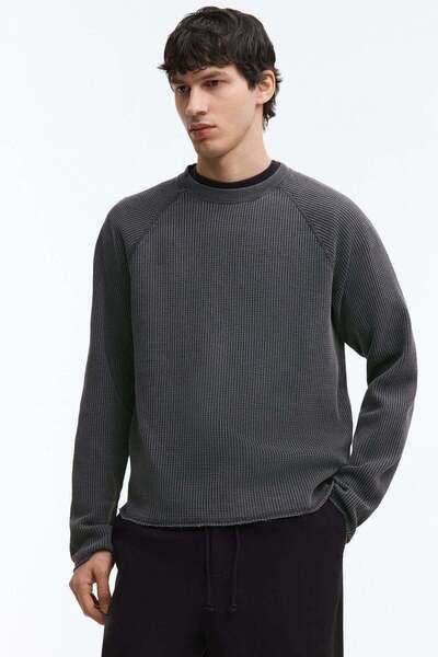 H&M Regular Fit Long-sleeved waffled top