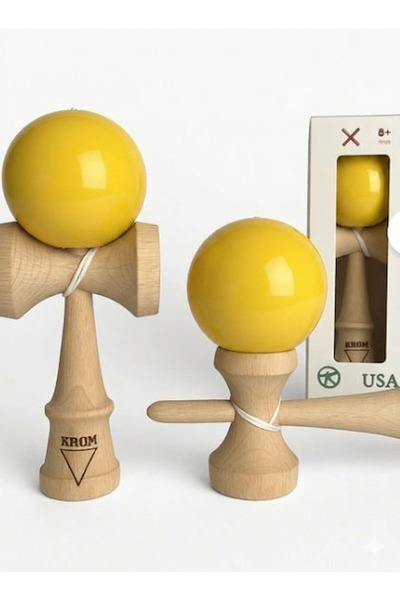 OEM Kendama Krom Usa Galbena , 18 cm si o ata de rezerva