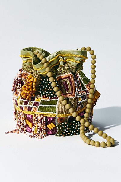 H&M Beaded bucket bag
