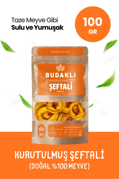 Kurutulmuş Şeftali 100 Gr Şeftali Kurusu Kuru Meyve %100 Meyve Katkısız İlave Şekersiz
