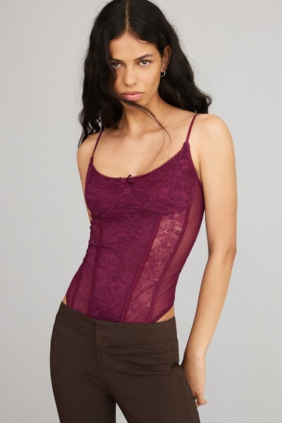Bershka Dantelli askılı body