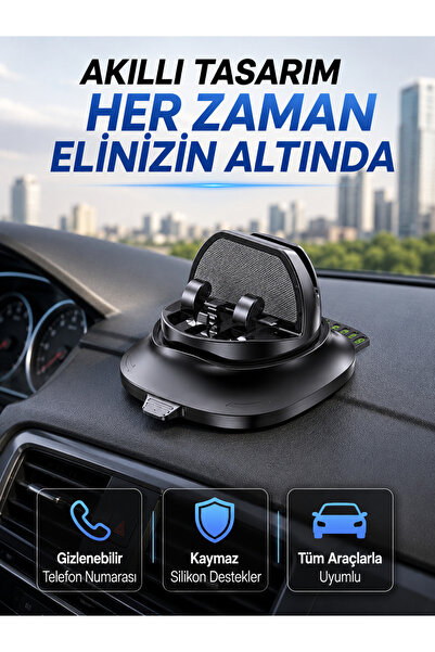 izbul Phone Holder for Car Dashboard, Hidden Parking Stand with Phone Number