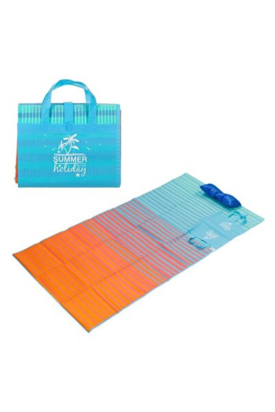 BAMI NETWORK Rogojina plaja geanta bleu degrade cu perna gonflabila 180x86cm
