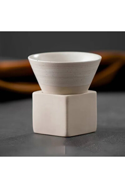 ABYZ Set de cești de espresso din ceramică 120ml, cești conice cu suport cu b...