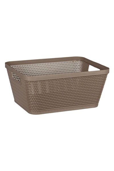 BAMI NETWORK Cos depozitare plastic tip ratan bej 5.4l organizare eficienta