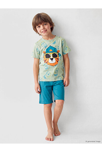 LC Waikiki Esvab • Modern & Distinctive Printed Combed Cotton Boys' Shorts Pa...