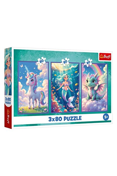 BAMI NETWORK Puzzle Creaturi Fantastice 3 imagini 80 piese pentru copii