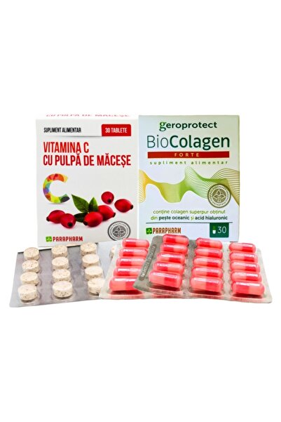 Parapharm Kit Regenerare Piele Articulatii Colagen marin pur + Acid Hialuroni...