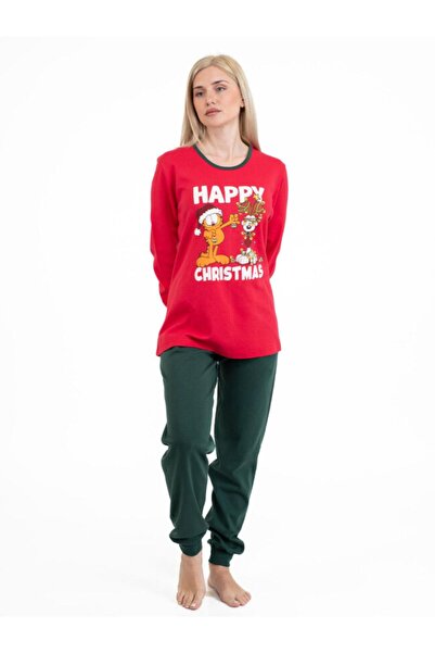 Nina Club Πυτζάμα γυναικεία "Happy Christmas" κόκκινη