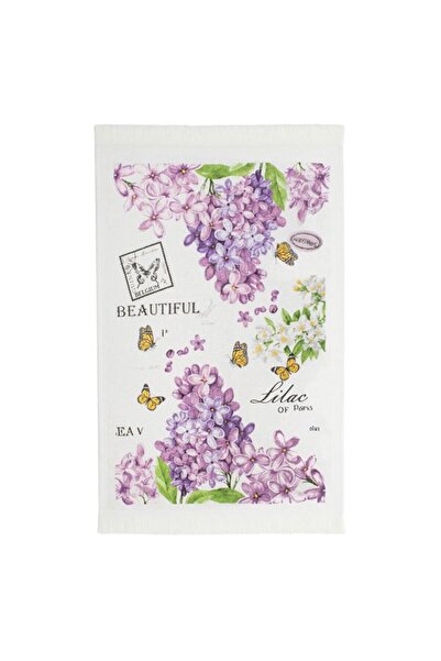 BAMI NETWORK Prosop bucatarie bumbac alb model liliac Paste 60x35cm