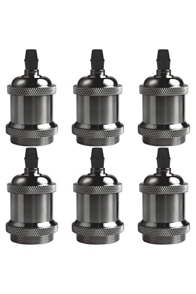 Morvena Picks 6 suporturi negre vintage E27 pentru lămpi suspendate
