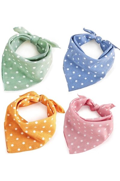 STARSTAR 4-Pack Adjustable Soft Checkered Dog Headbands & Bow Scarves for Pets