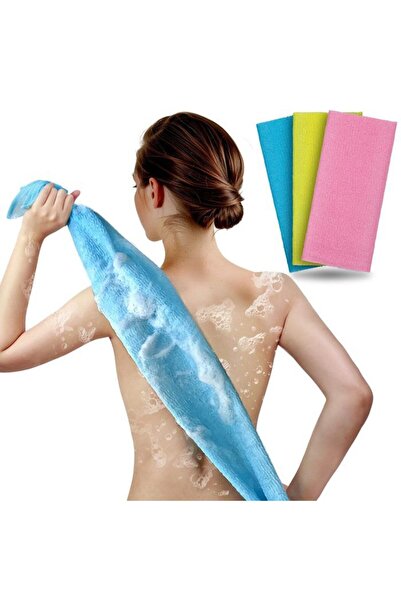 STARSTAR A set of 3 extra-long exfoliating bath towels or loofah deep-cleansi...