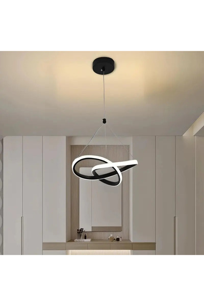luminastar Lustră LED suspendată 28W, culoare corp negru/alb, înălțime reglabilă