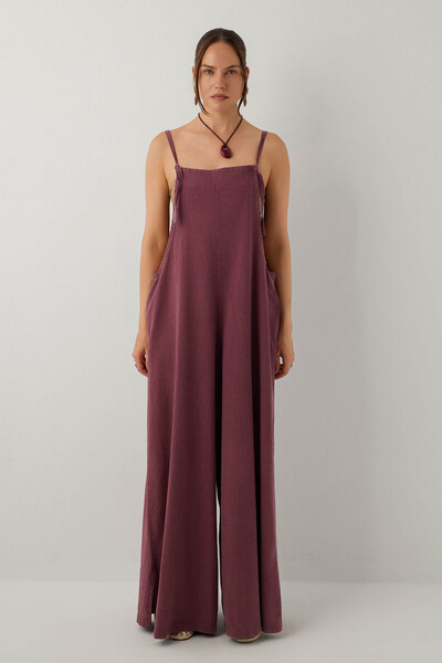 İpekçi Otantik Forme Wide Leg Jumpsuit Purple